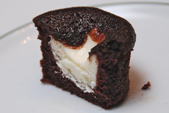 black bottom cupcake half