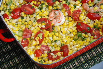 Read more about the article Fresh Corn with Shrimp and Cherry Tomatoes