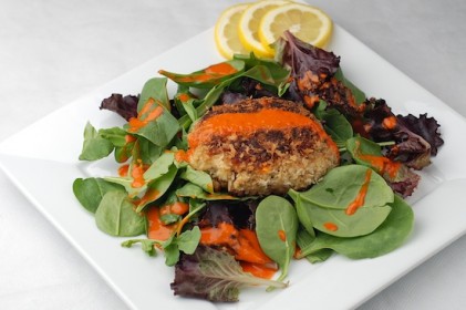 Read more about the article Crab Cakes with Sweet Red Pepper Dressing