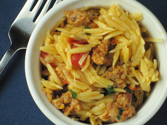 Read more about the article Orzo with Sausage, Peppers and Tomatoes