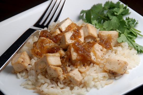 Read more about the article Tofu and Onions in Caramel Sauce