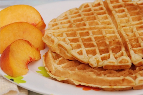 Read more about the article Peach Sour Cream Waffles